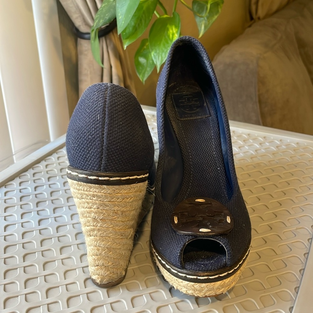 Tory Burch Navy Wedge Heels - Women’s Size 9M